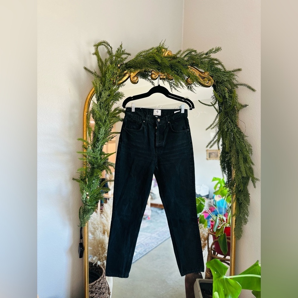 Anine bing black Sonya slim straight jeans size 27